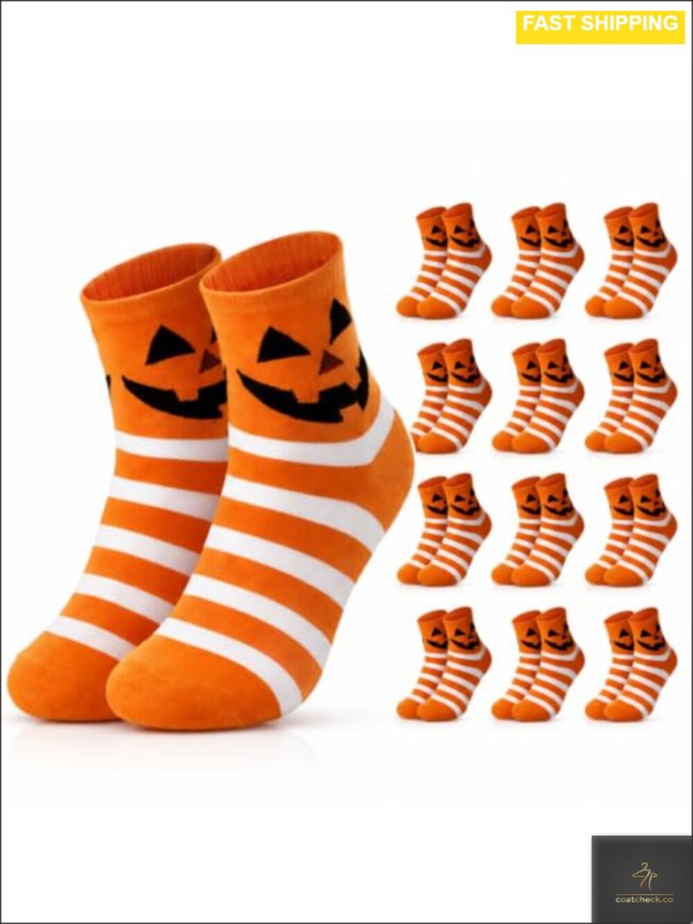 Halloween Pumpkin Crew Socks Cotton Novelty Gift 24 Pairs